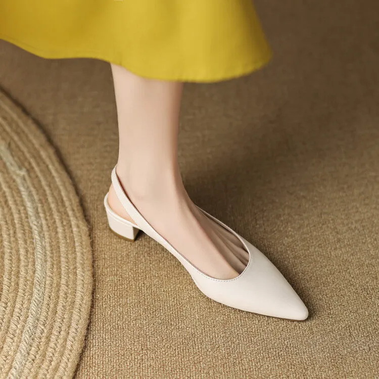 Off-White Block Heel Slingback Pumps #001086C