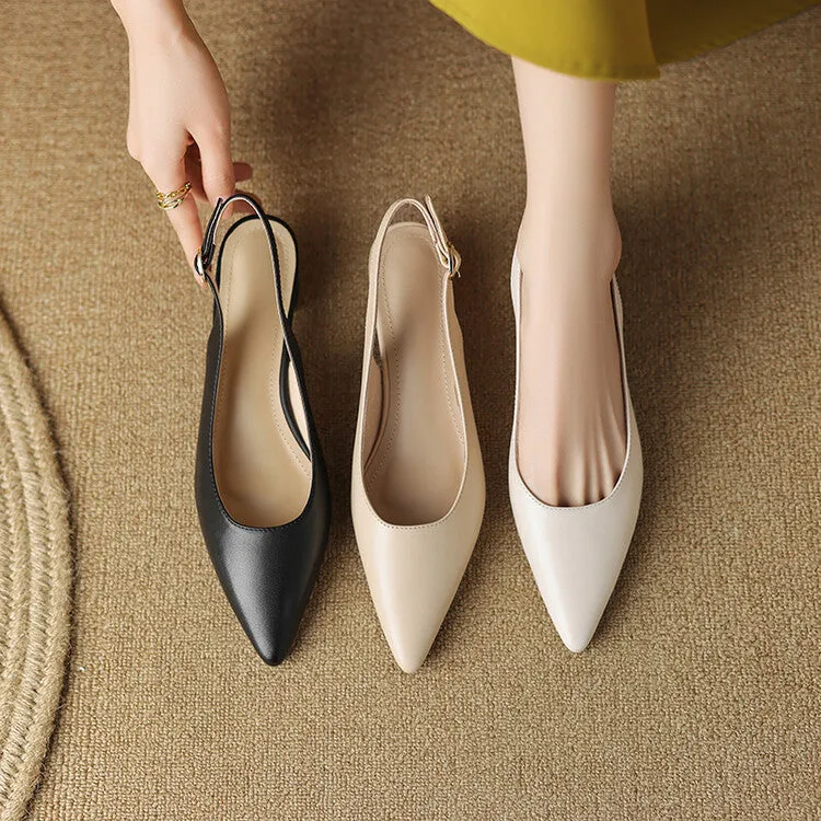 Off-White Block Heel Slingback Pumps #001086C