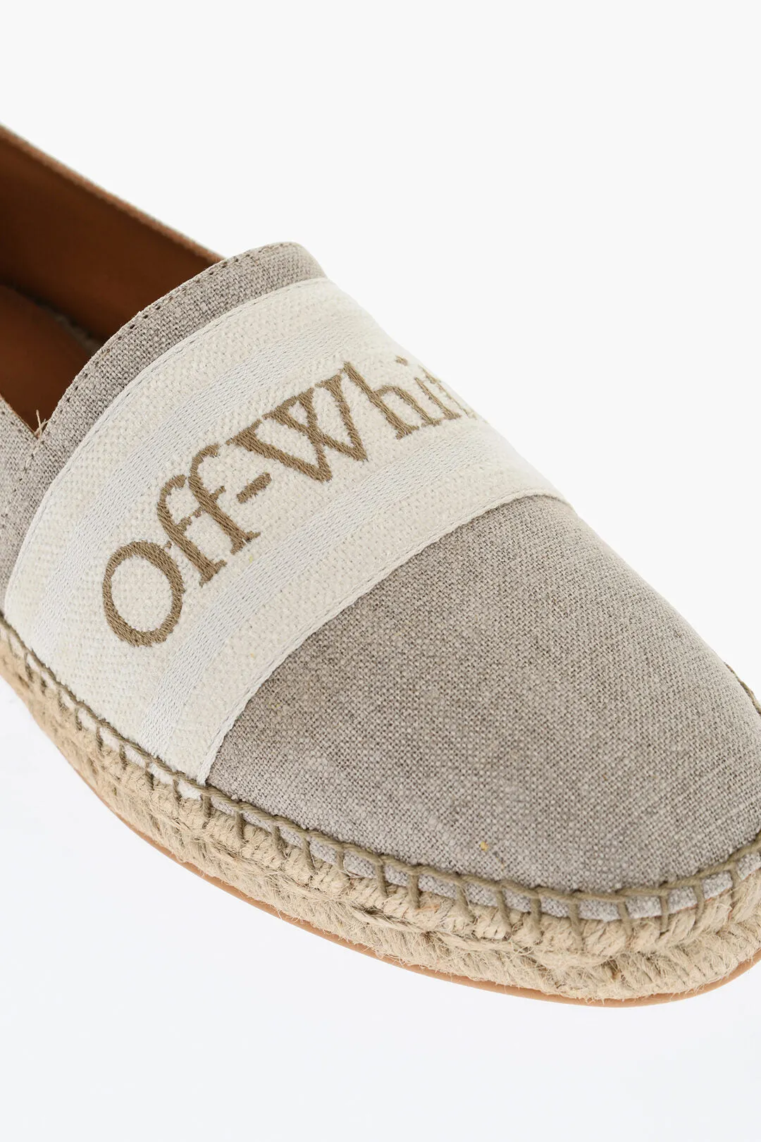 Off-White Linen BOOKISH Slip-On Espadrillas