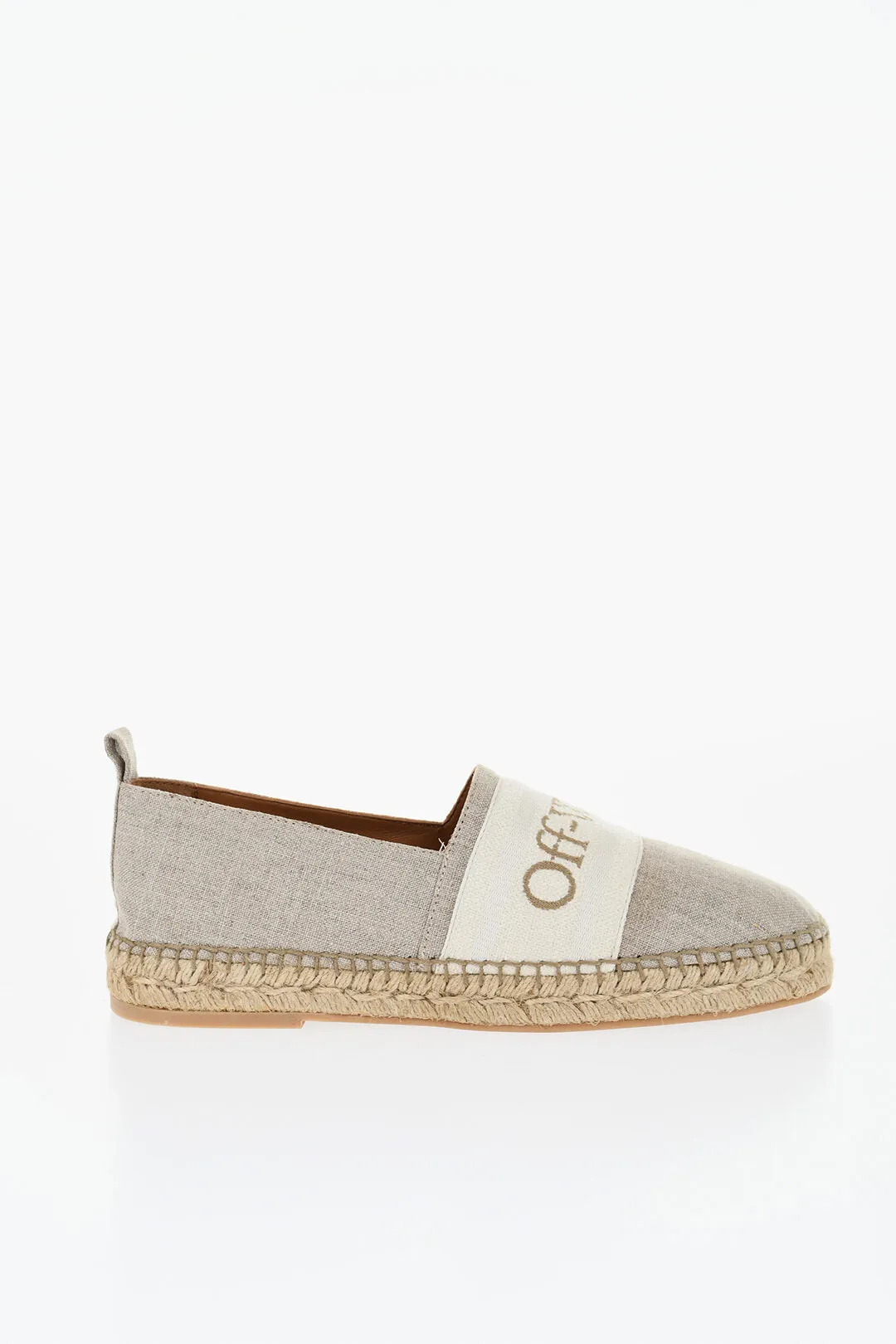Off-White Linen BOOKISH Slip-On Espadrillas
