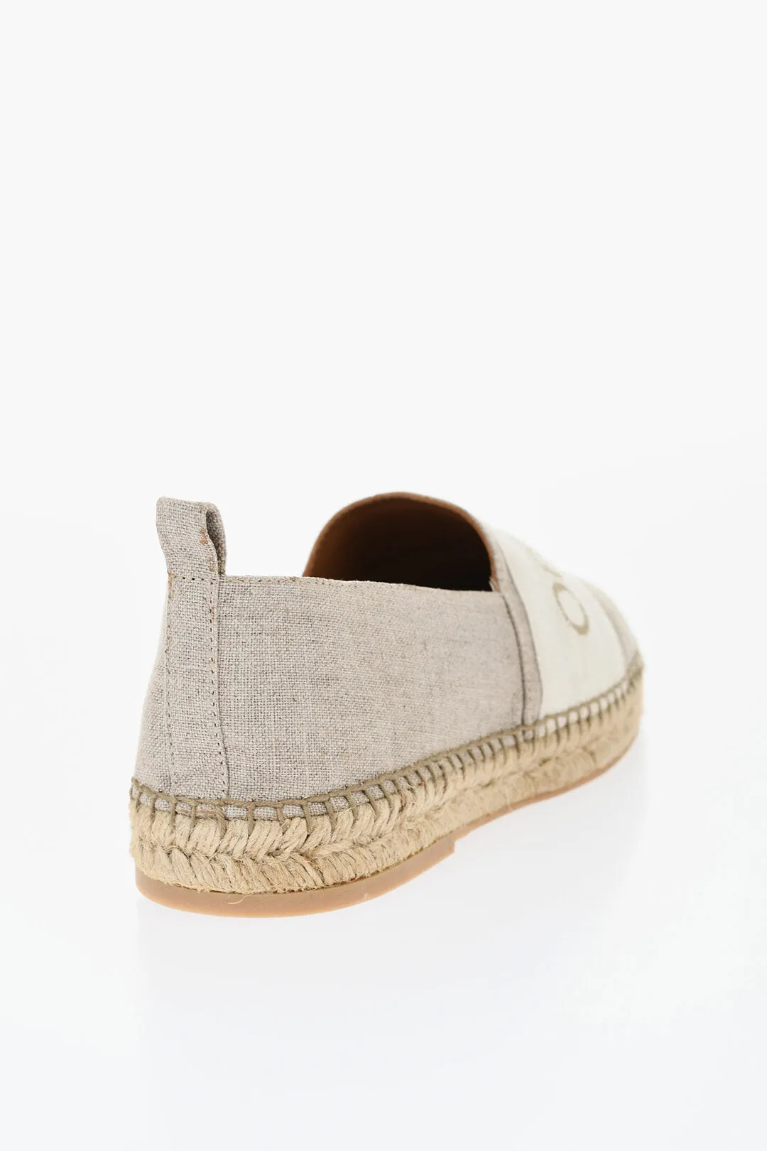 Off-White Linen BOOKISH Slip-On Espadrillas