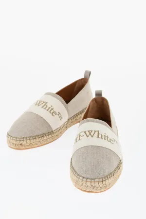 Off-White Linen BOOKISH Slip-On Espadrillas