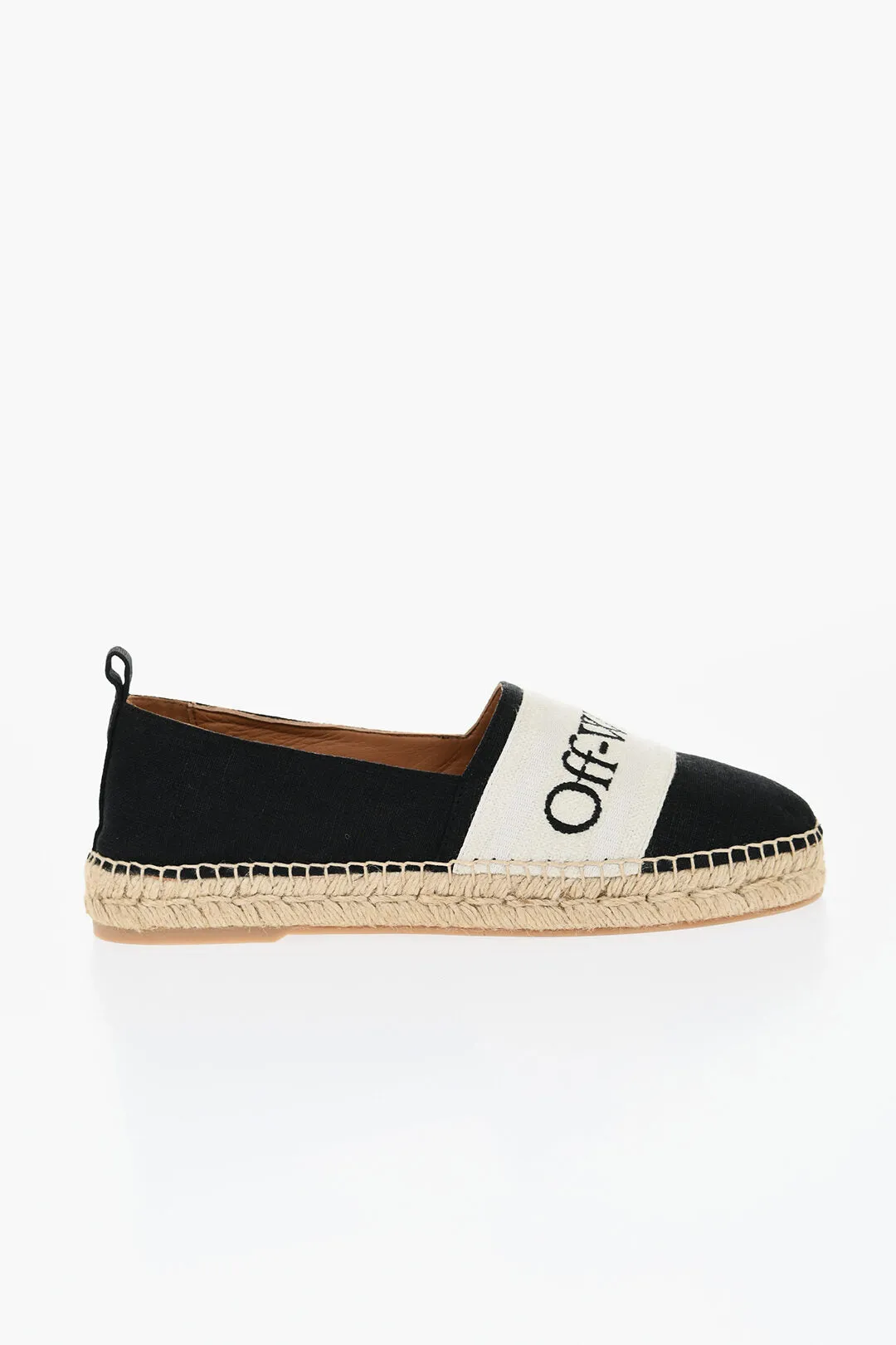 Off-White Linen BOOKISH Slip-On Espadrillas