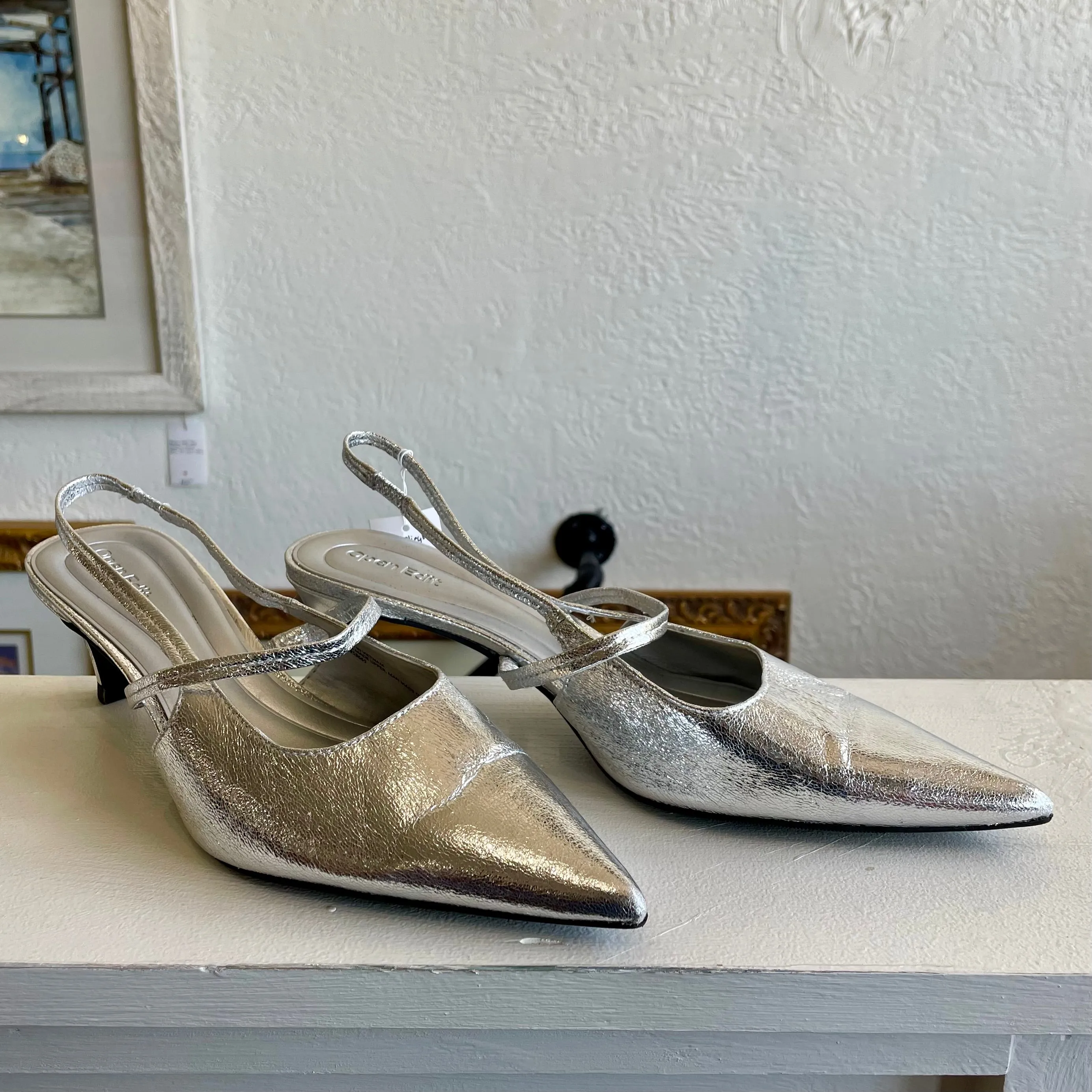 Open Edit Sophia Pointed Toe Slingback Pump | Size 9