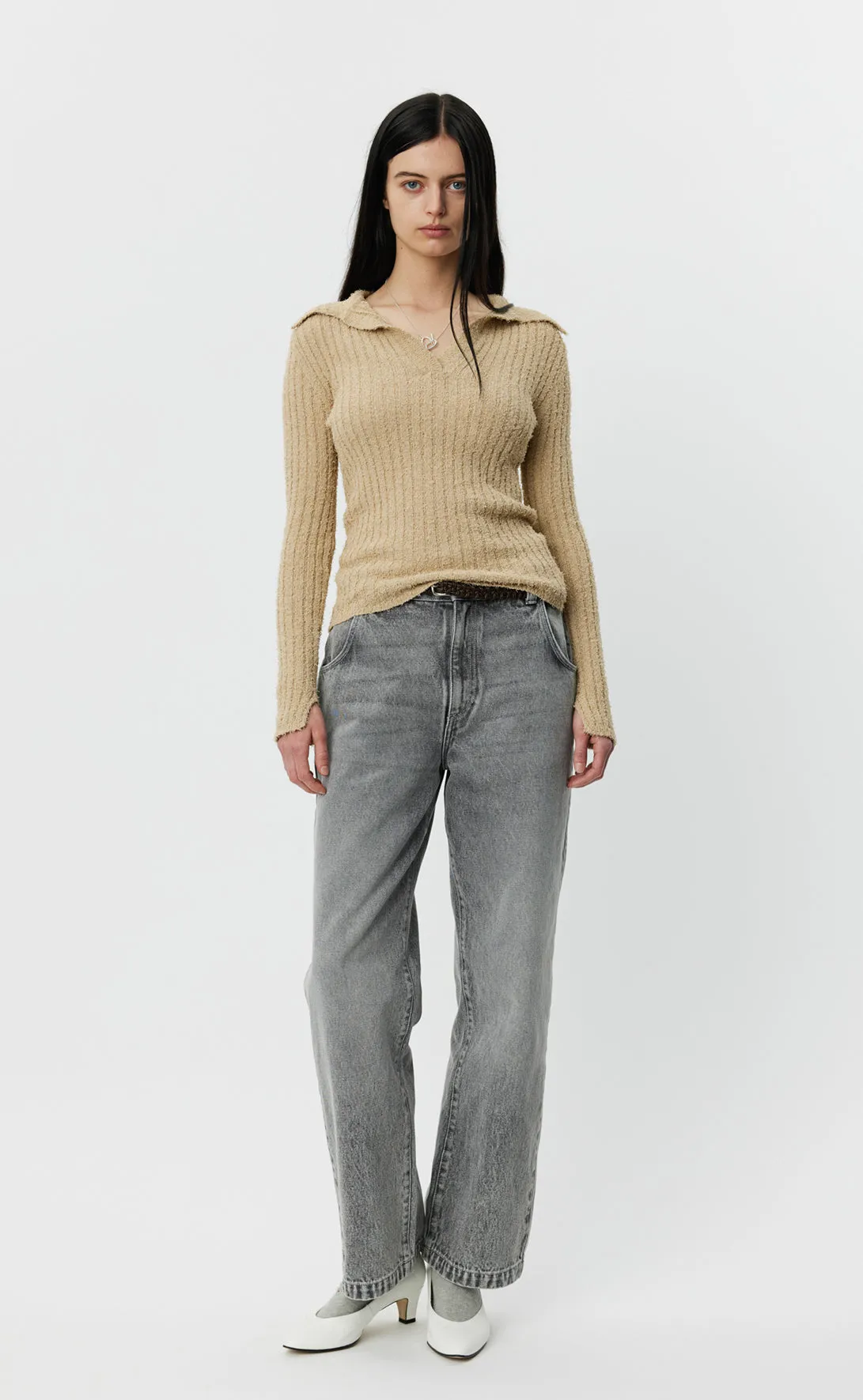 Open Placket Polo - Oatmeal Snug