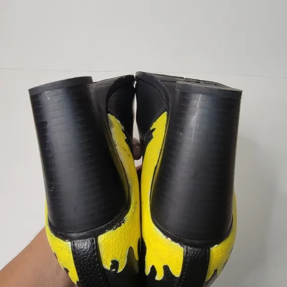 PARKER &amp; SKY Black leather stacked heel booties size 9.5