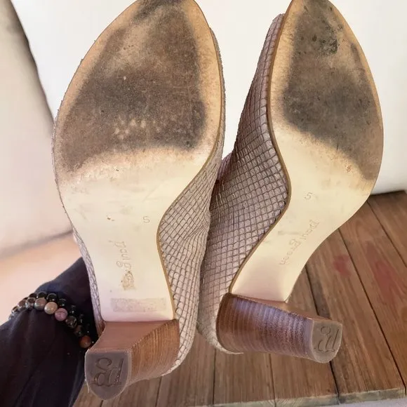 Paul Green Mallory reptile embossed peep toe ankle booties