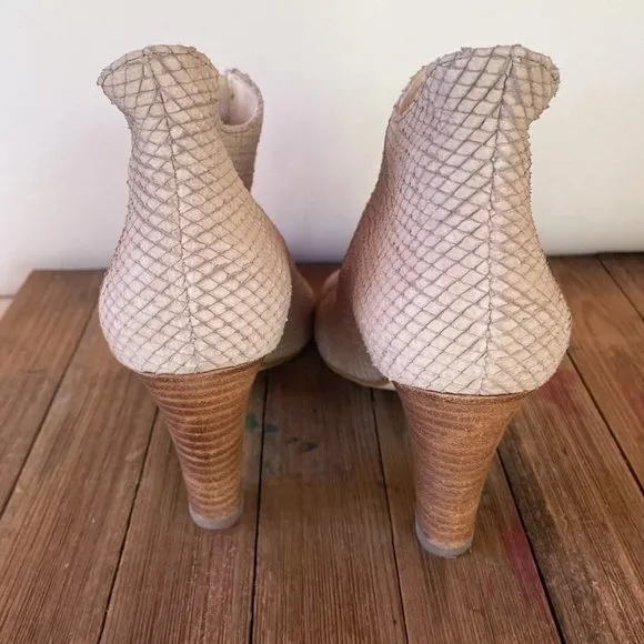 Paul Green Mallory reptile embossed peep toe ankle booties