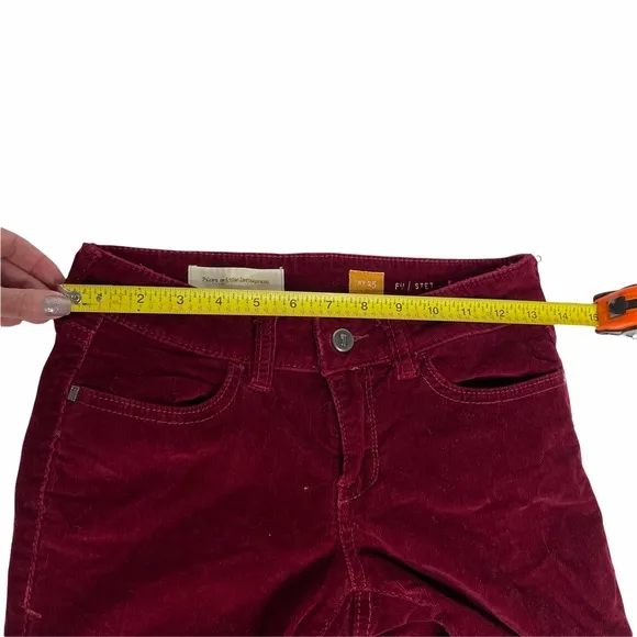Pilcro   The Letterpress Red Corduroy Zipper Jeans