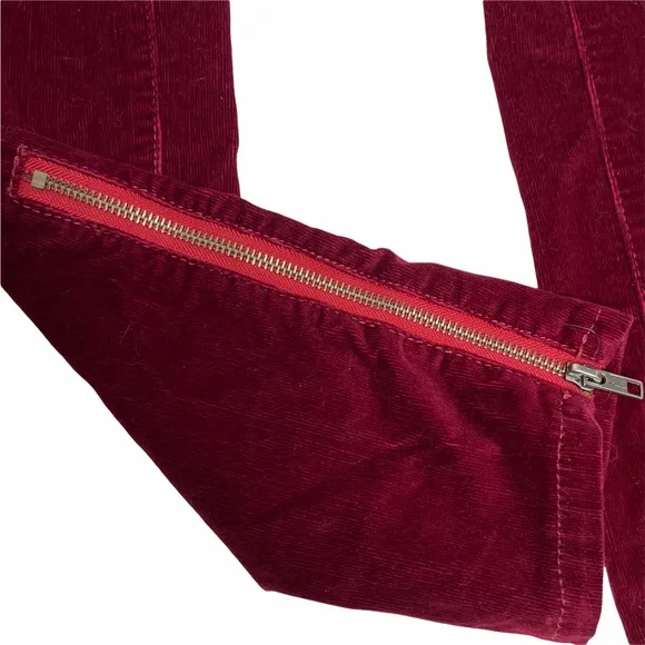 Pilcro   The Letterpress Red Corduroy Zipper Jeans