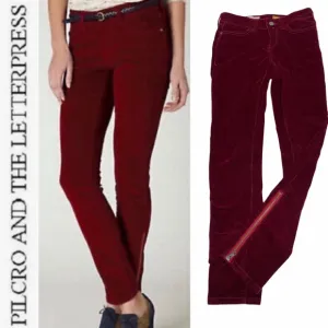 Pilcro   The Letterpress Red Corduroy Zipper Jeans