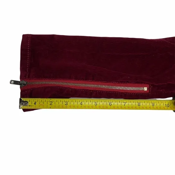 Pilcro   The Letterpress Red Corduroy Zipper Jeans