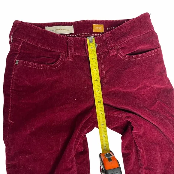 Pilcro   The Letterpress Red Corduroy Zipper Jeans
