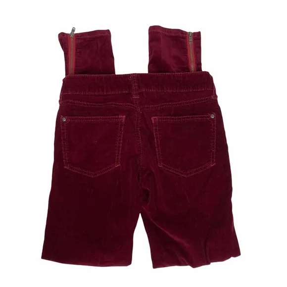 Pilcro   The Letterpress Red Corduroy Zipper Jeans