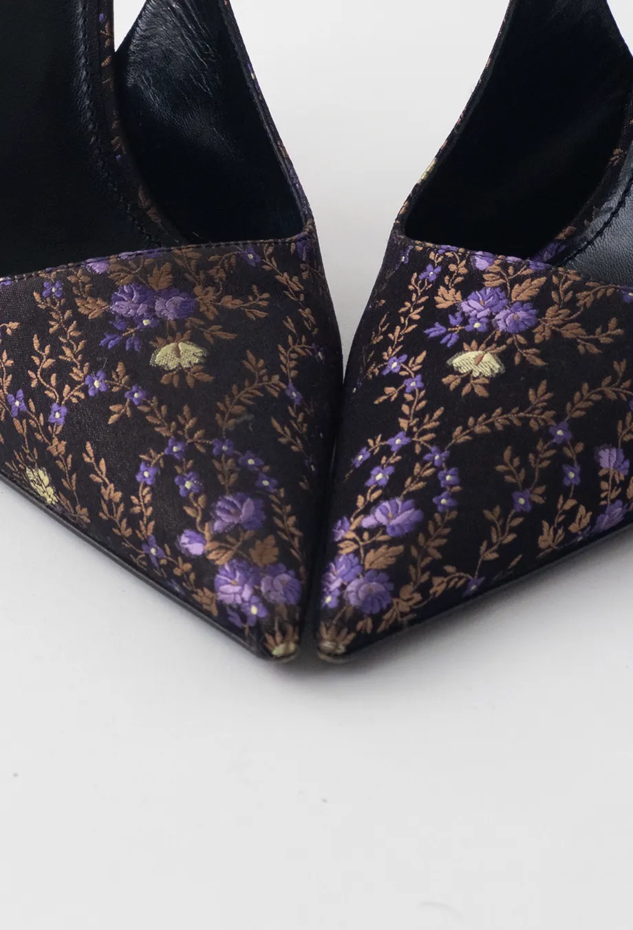 Prada Floral Silk Brocade Slingback Pumps