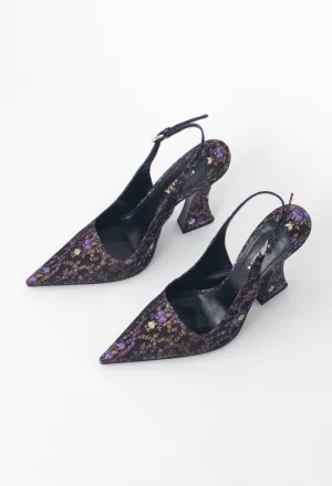 Prada Floral Silk Brocade Slingback Pumps