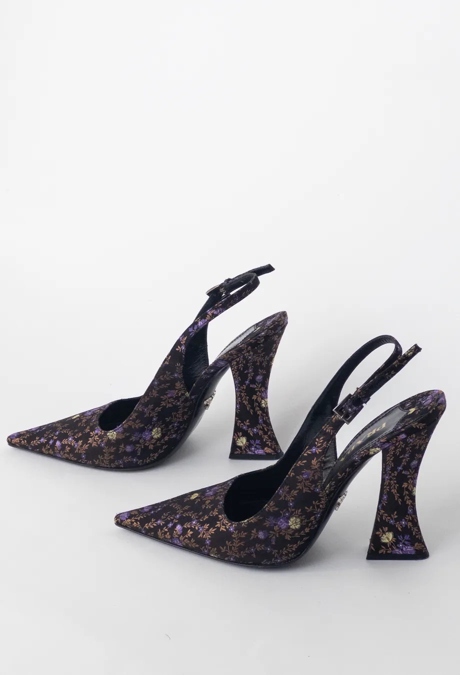 Prada Floral Silk Brocade Slingback Pumps