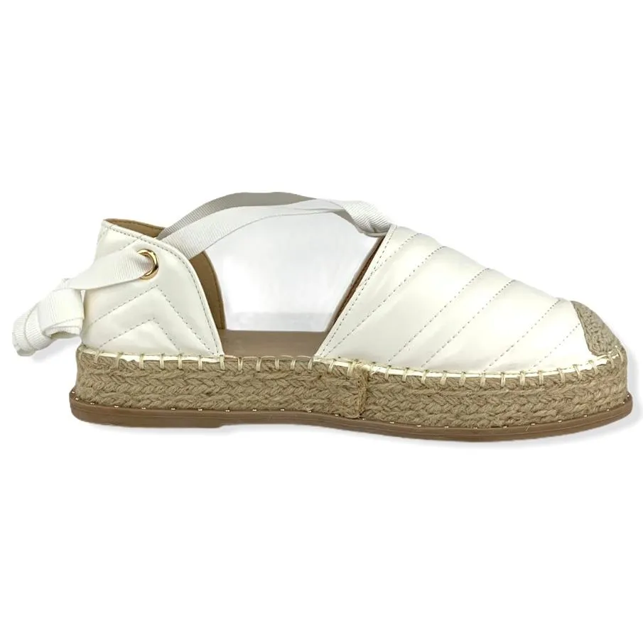 Quilted Wrap Around Ankle Women's Espadrilles