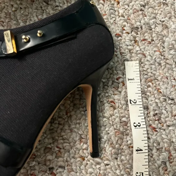 Rachel Roy Alena Leather Harness Snakeskin Pointed Black Heeled Booties