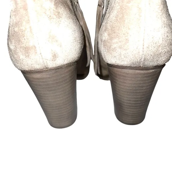 rag &amp; bone Margot Beige Suede Double Zipper Ankle Booties Sz 39