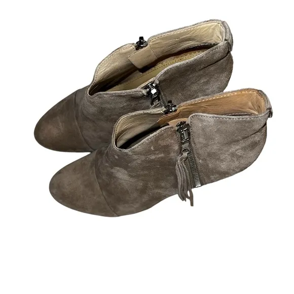 rag &amp; bone Margot Beige Suede Double Zipper Ankle Booties Sz 39