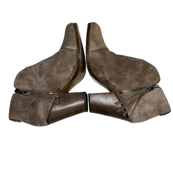 rag &amp; bone Margot Beige Suede Double Zipper Ankle Booties Sz 39