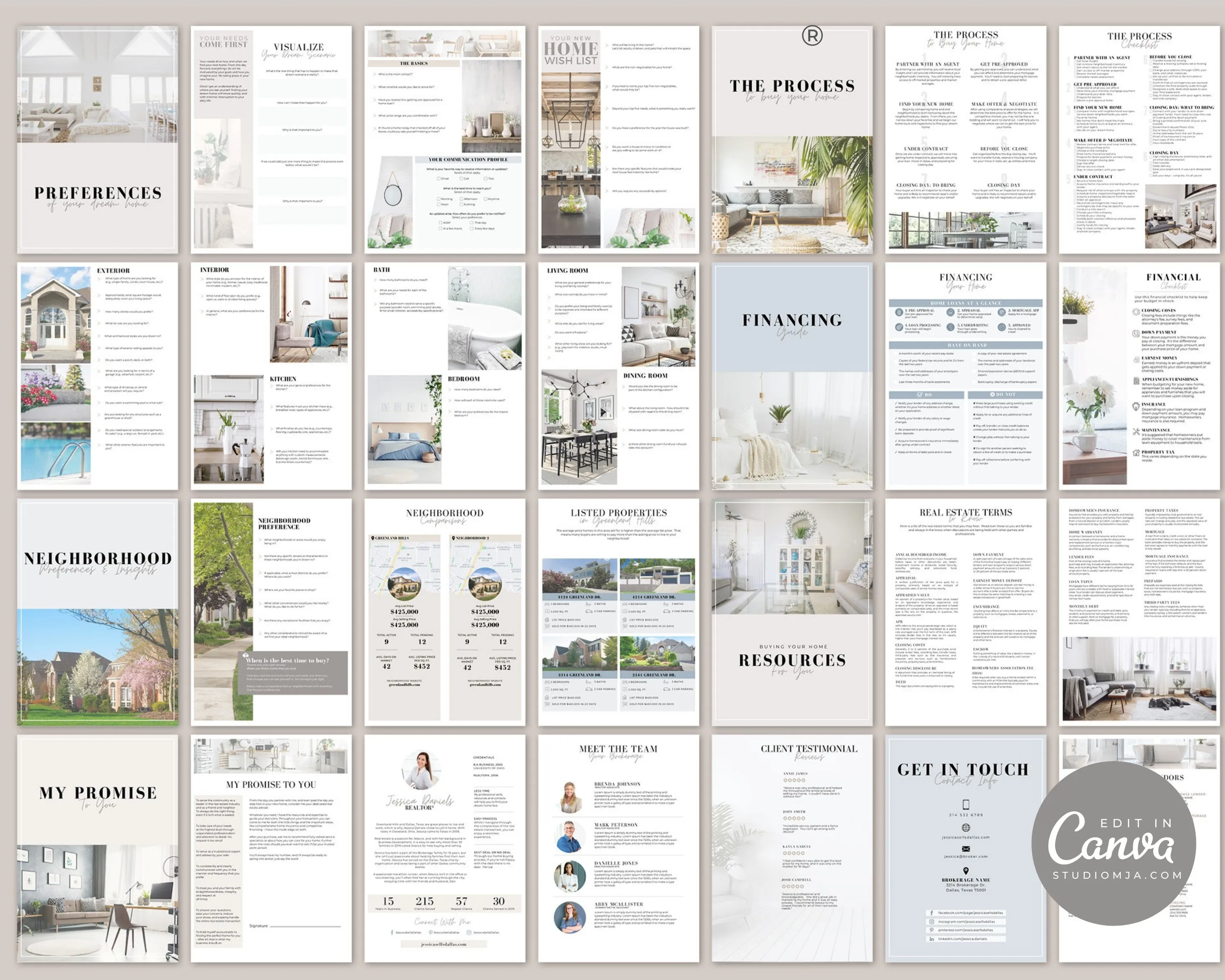 Real Estate Buyer Guide Presentation and Brochure Set Templates