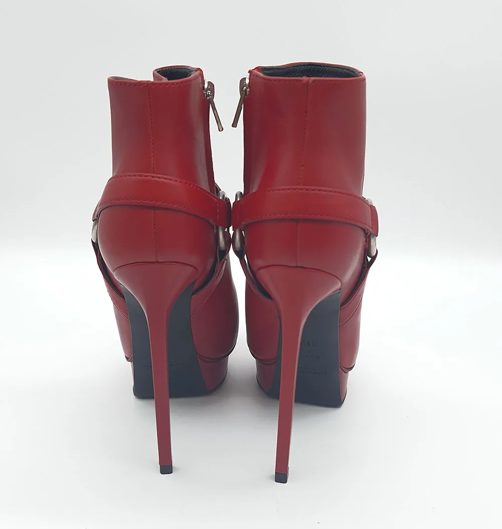 Red Leather Booties