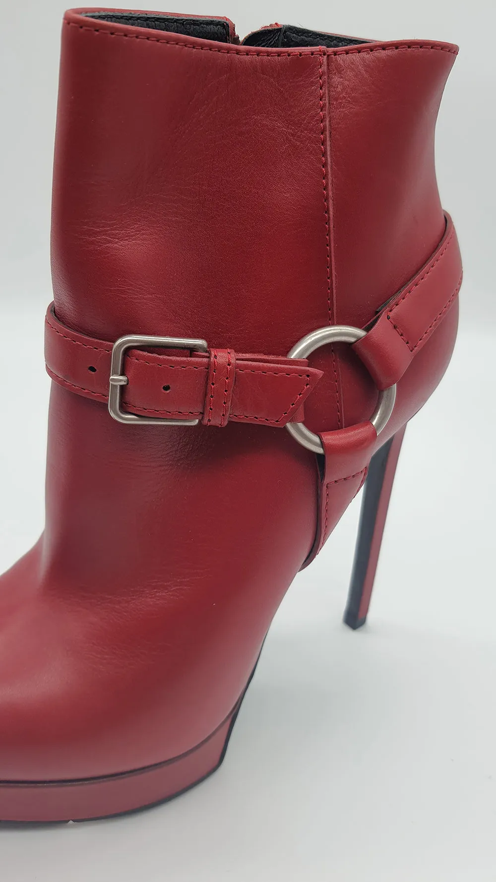 Red Leather Booties