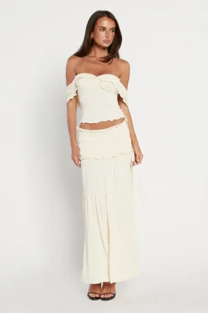 Relaxed Knit Two-Piece Set with Ruffle Detail