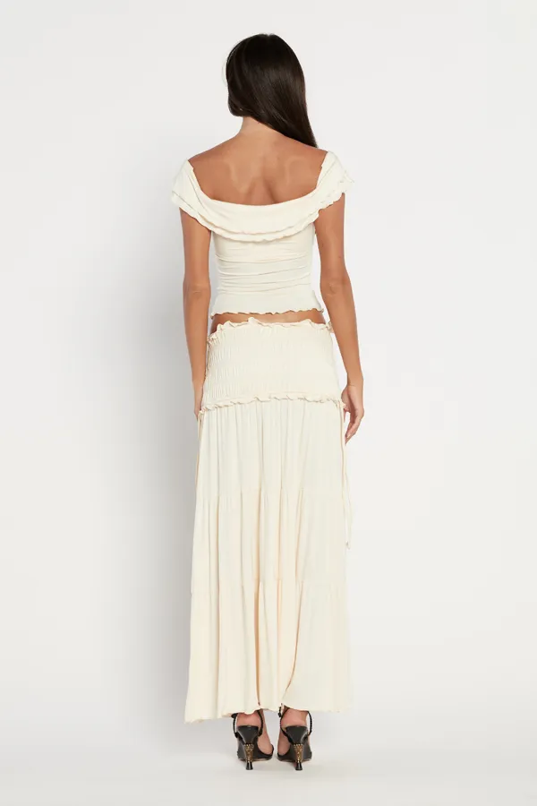 Relaxed Knit Two-Piece Set with Ruffle Detail
