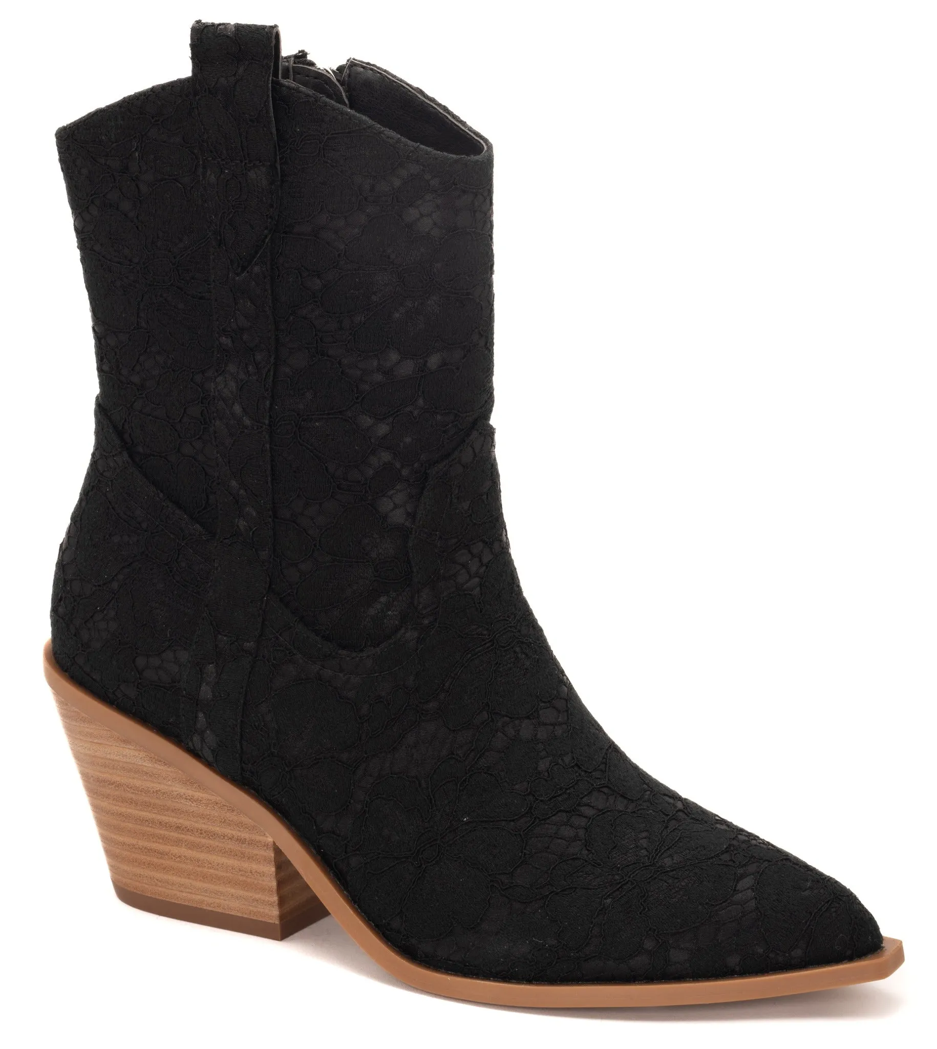 Rowdy Cowgirl Mid-Booties Black Lace