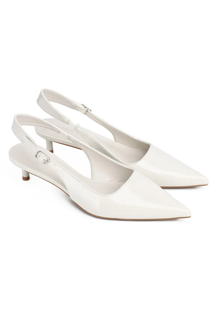 Ruby Patent Pumps Heels (White)