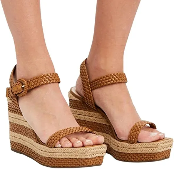 Schutz Women's Nani Espadrille Platform Wedge Sandals HAZEL 9.5