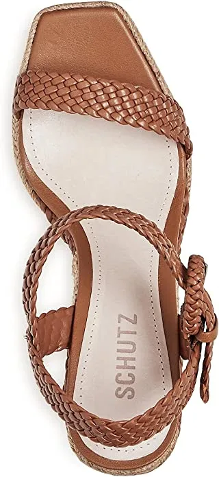 Schutz Women's Nani Espadrille Platform Wedge Sandals HAZEL 9.5
