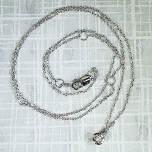 Sliding Solitaire Diamond Pendant in White Gold