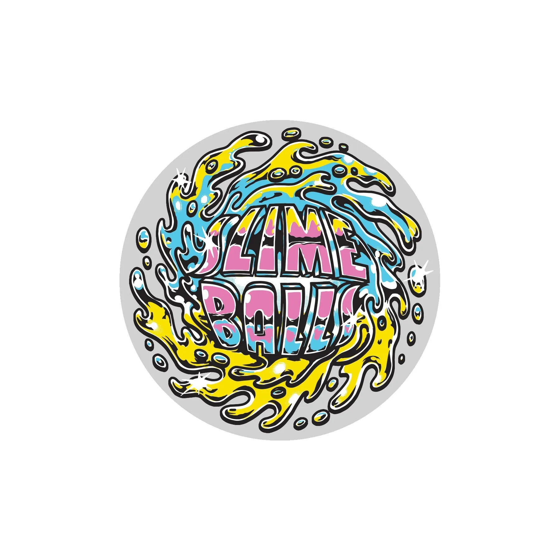 Slime Balls Logo Chrome 3.5" Sticker