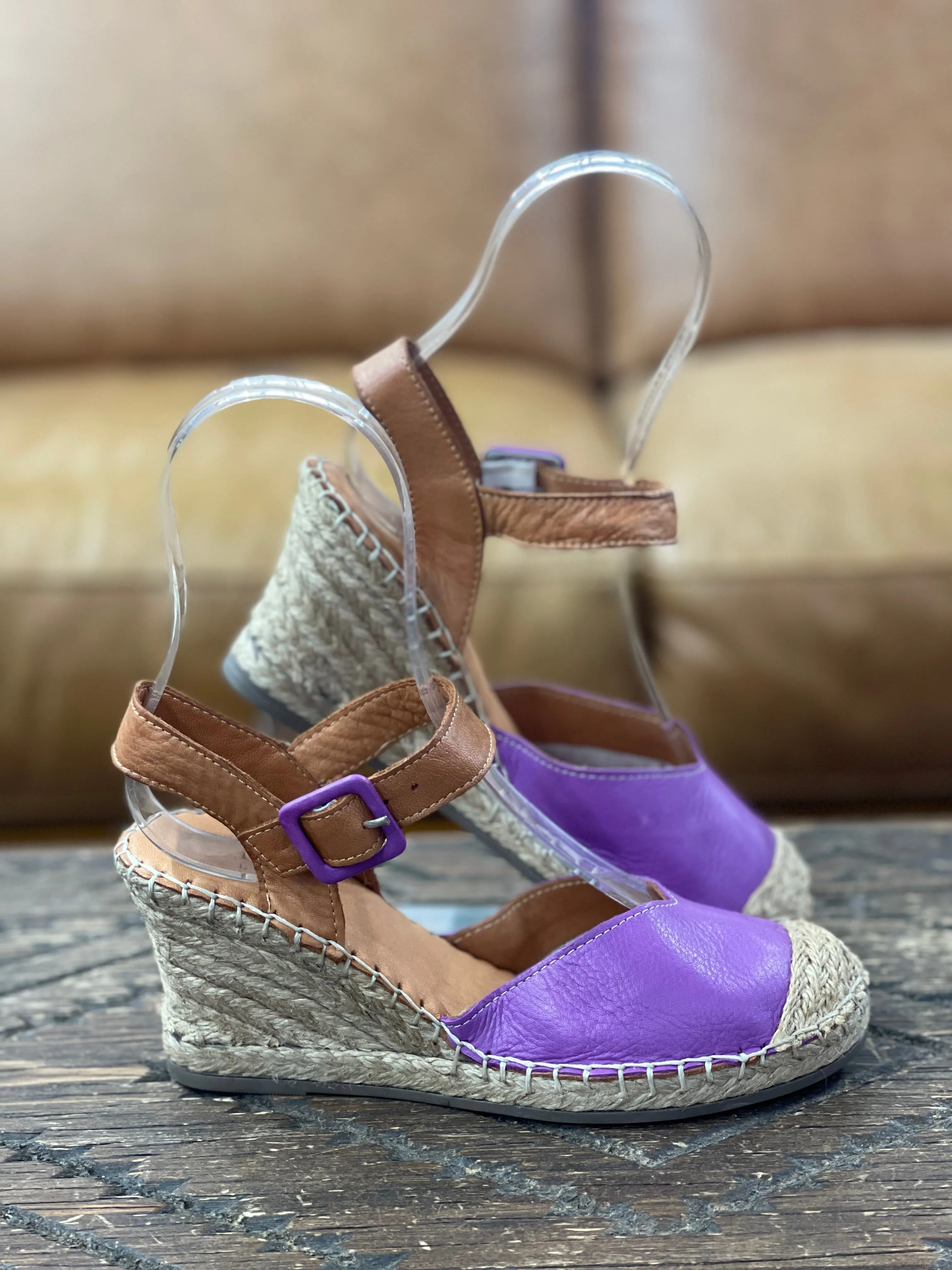 SOA Premium Ezra Tan/Lilac Espadrille Wedge