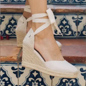 Soludos The Marseille Wedge In La Concha Ivory Sz 5