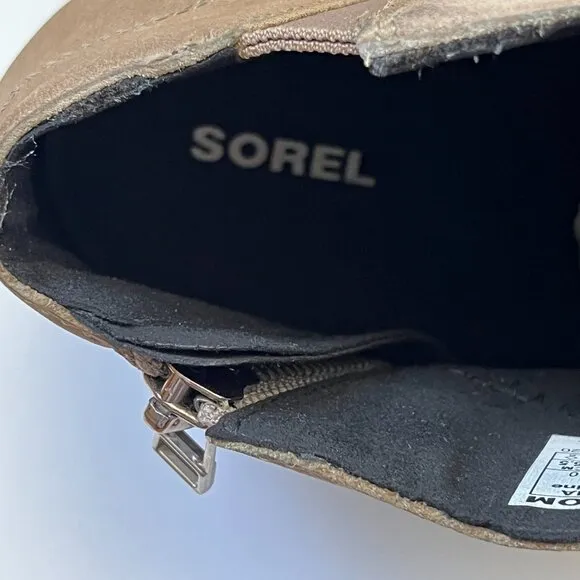Sorel Joan Of Arctic Wedge II Zip Booties In Ash Brown Womens Size 9.5