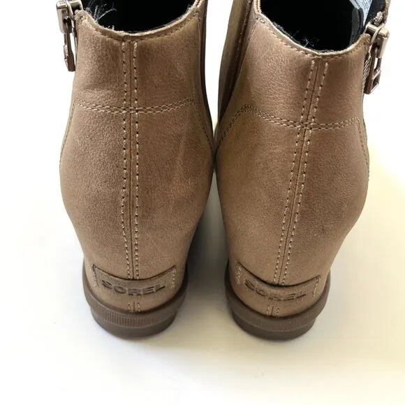 Sorel Joan Of Arctic Wedge II Zip Booties In Ash Brown Womens Size 9.5