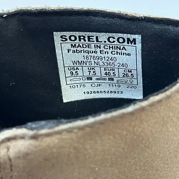 Sorel Joan Of Arctic Wedge II Zip Booties In Ash Brown Womens Size 9.5