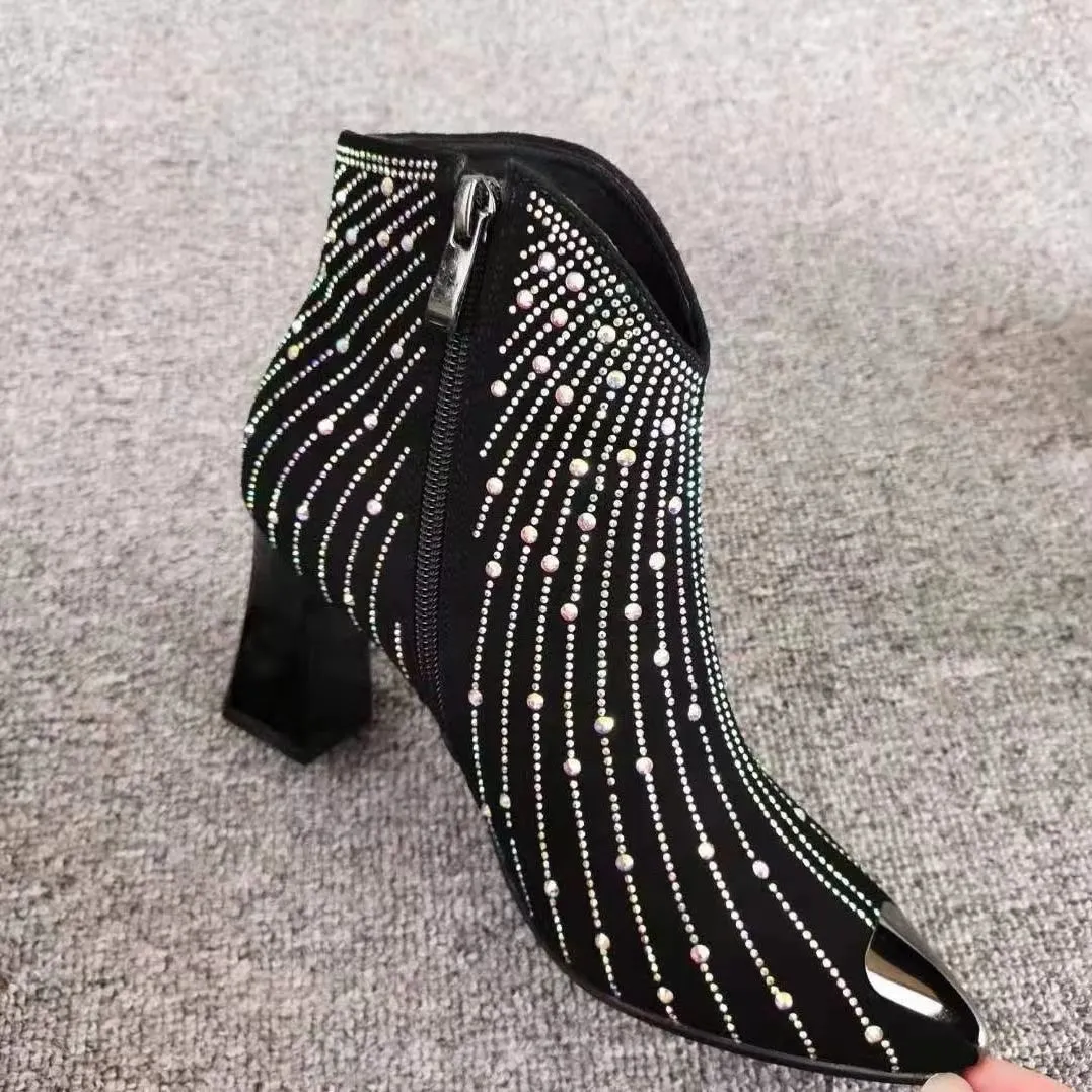 Starry Rhinestone Booties