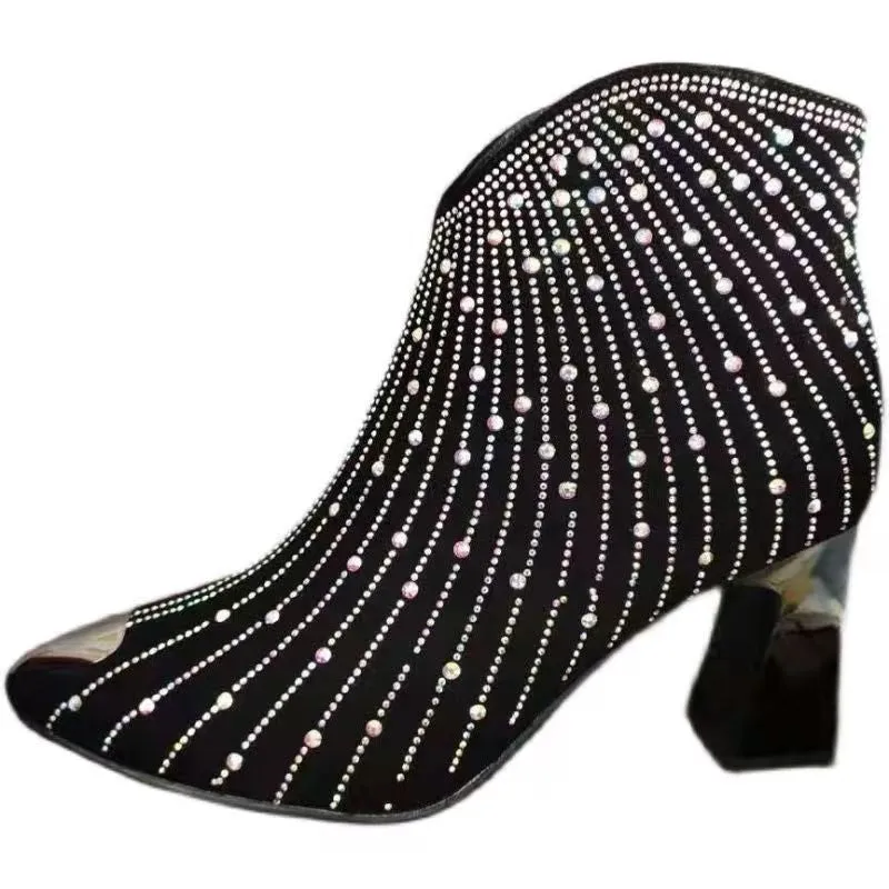 Starry Rhinestone Booties