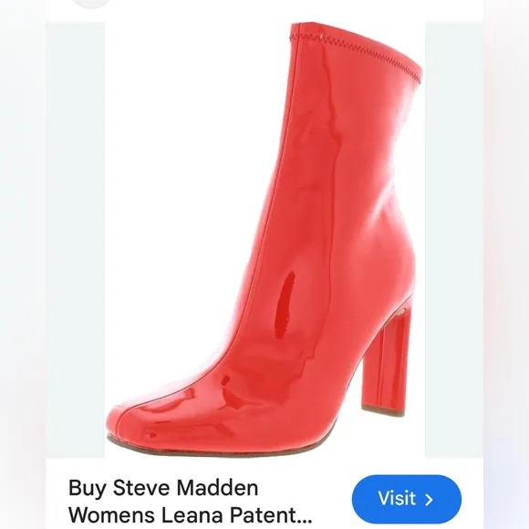 Steve Madden, size 7.5, true red, beautiful 4&quot; heel, half calf bootie!