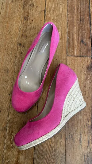 Suede Espadrille Wedges