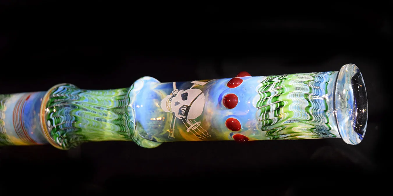 Tall Wrap & Rake Multi-colored Bong by Phil Sundling