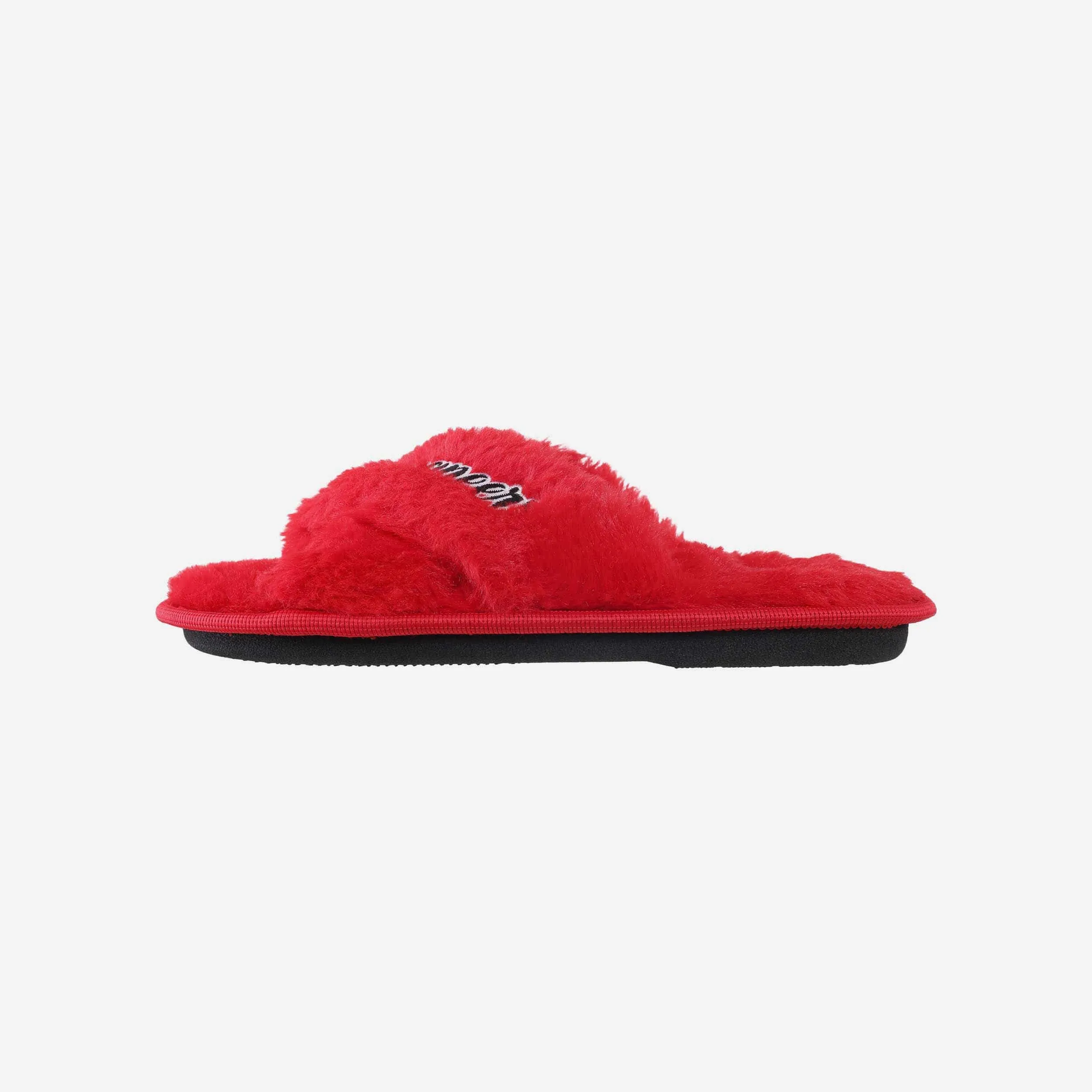 Tampa Bay Buccaneers Womens Script Wordmark Fur Cross Slide