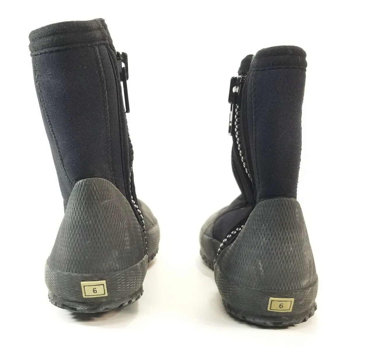 Tilos Titanium Zipper Neoprene Booties Boots 3mm SIZE 6 Scuba Dive