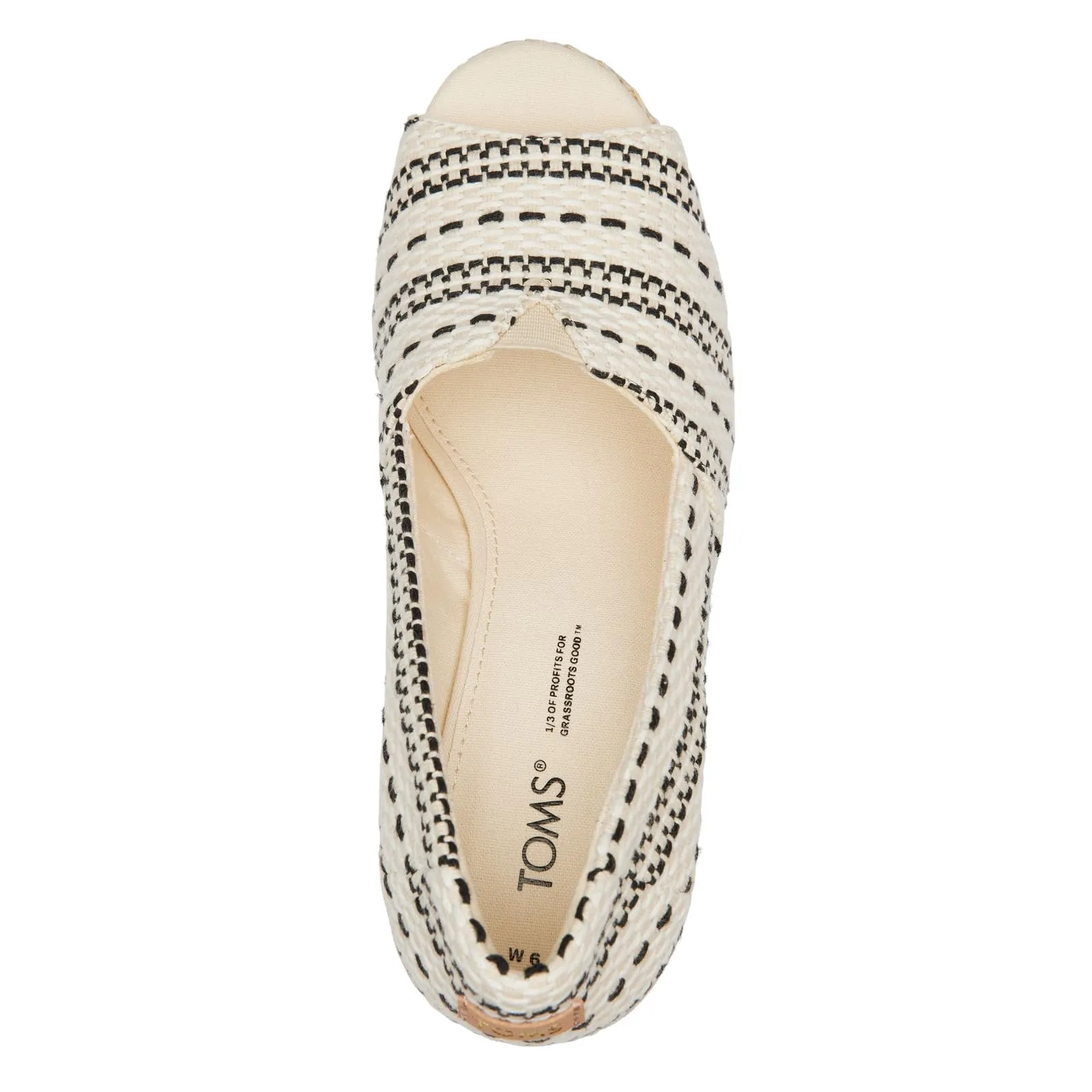 TOMS Womens Micto P Wedge Sandal, Natural, 9.5 US